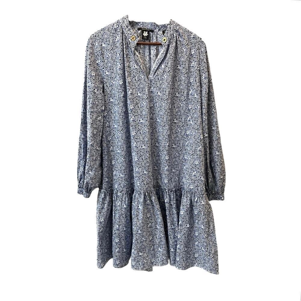 SCOTCH & SODA Puffed Sleeve Navy/White Dress - Size M - Picture 4 of 12